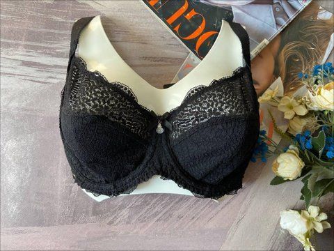 Мереживний бюстгальтер з м'якими чашками Lanny Mode 11389 чорний 75C 2489-2389 фото