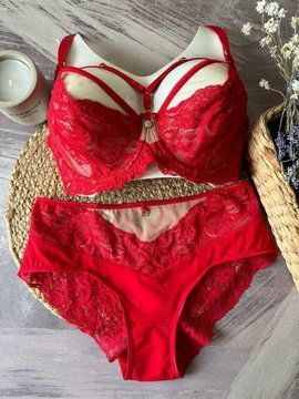 Комплект жіночої білизни з портупеями Lanny mode червоний 85C 2463 фото