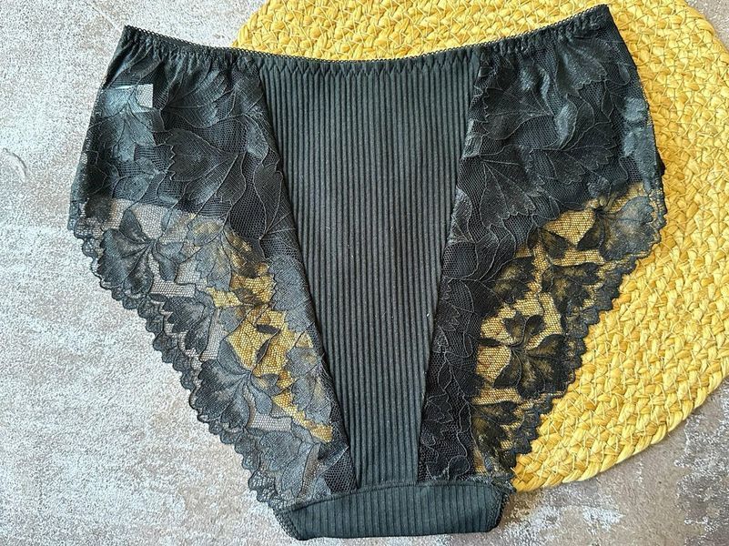 Женские трусы &laquo;батал&raquo;, хлопок, высокая посадка, кружево, черный 3XL 201 фото