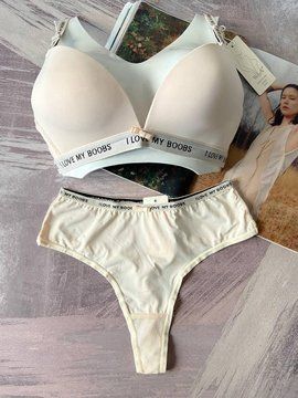 Гладкое женское нижнее&nbsp;белье комплект бежевый 2781 фото