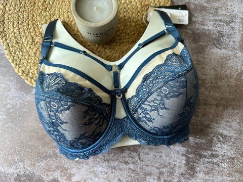 Бюстгальтер на кісточках з портупеєю синій 90G 2369 фото