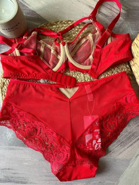 Комплект жіночої білизни з портупеями Lanny mode червоний 80C 2463 фото