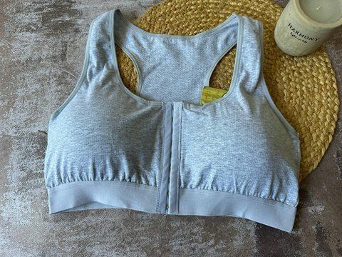 4/5/6XL Жіночий топ великих розмірів з бавовни зі знімними чашками 4XL, Сірий 2229 фото